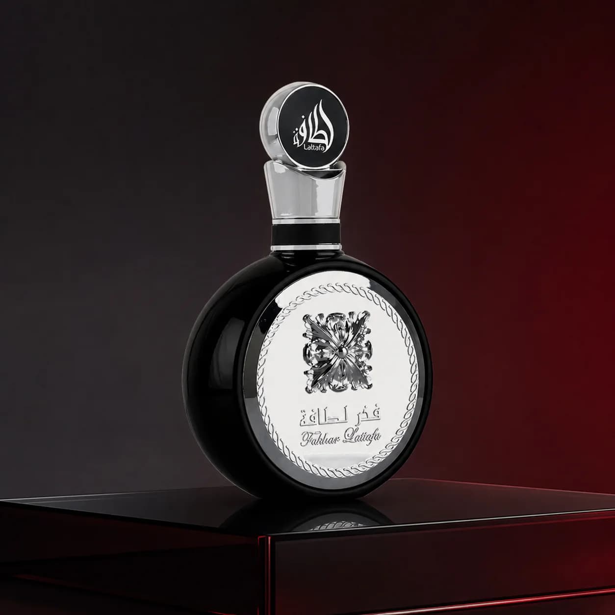 Lattafa Fakhar Black perfume bottle