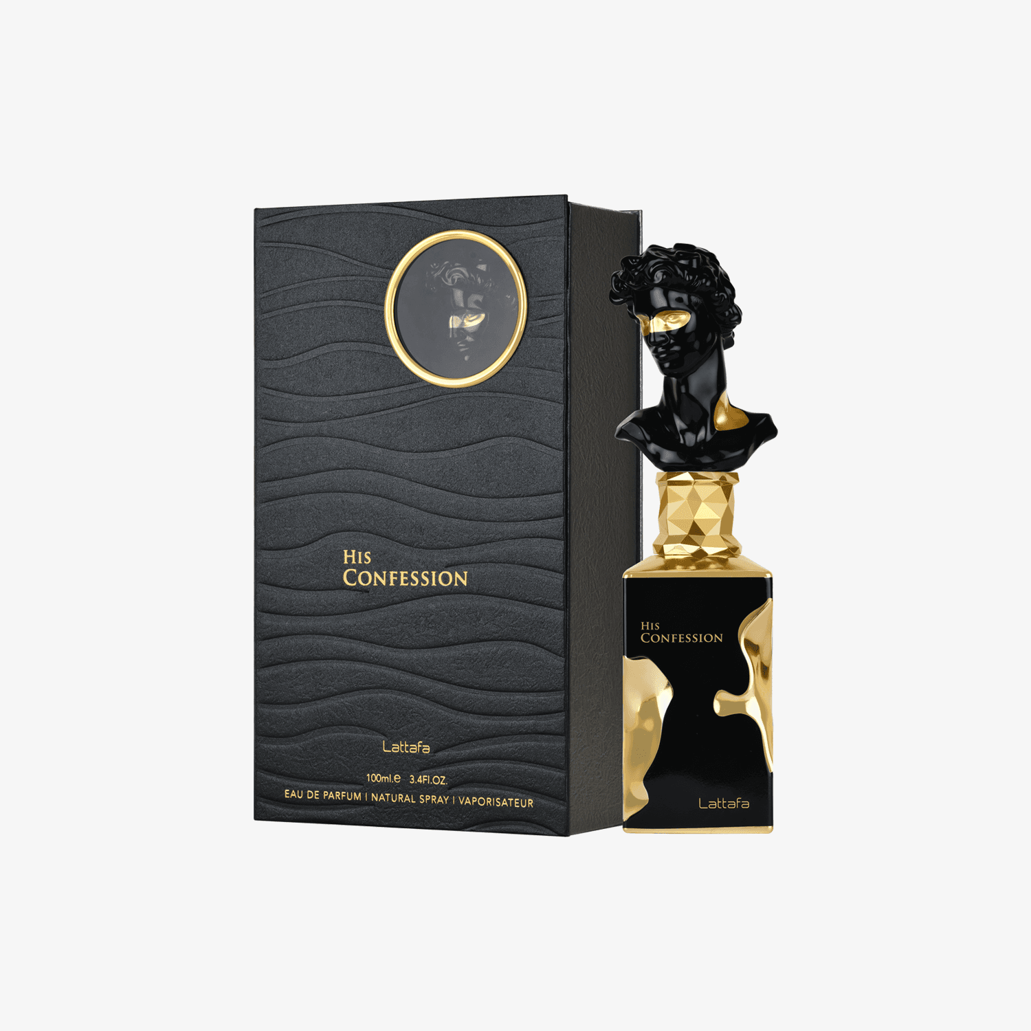 Lattafa His Confession presentation box packaging
