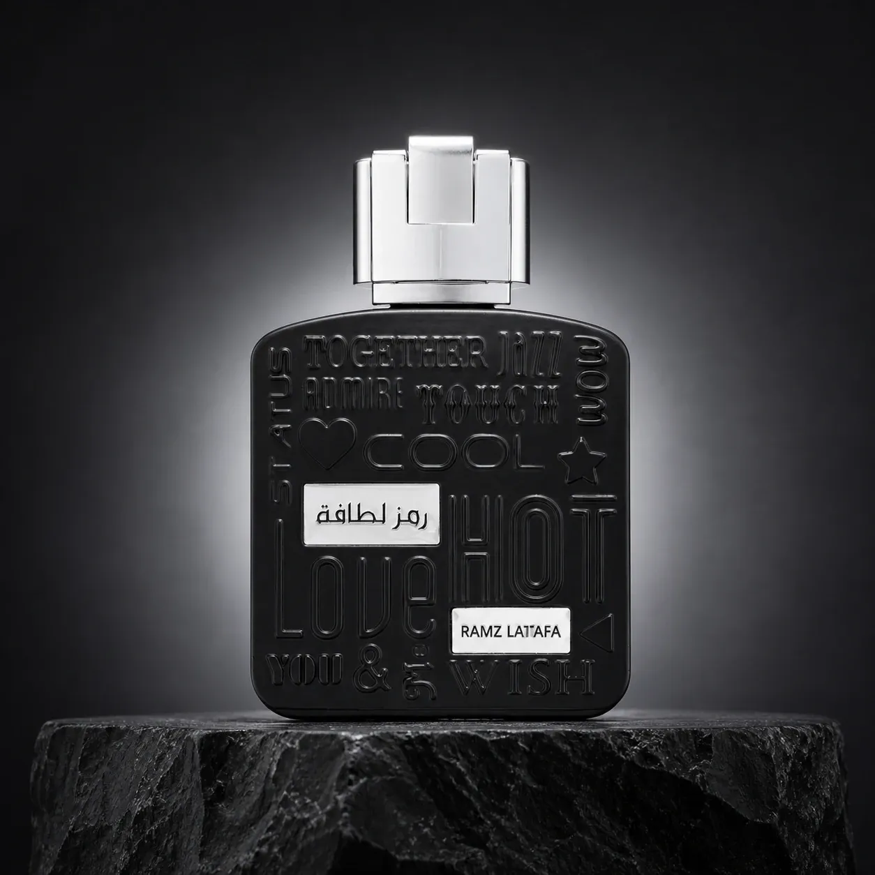 Lattafa Ramz Silver perfume bottle