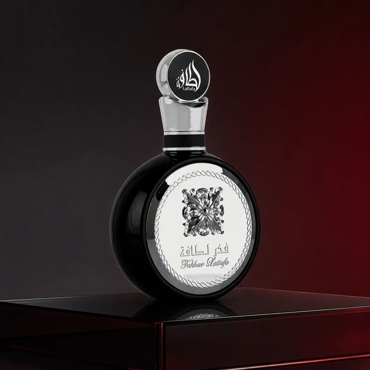 Lattafa Fakhar Black perfume bottle