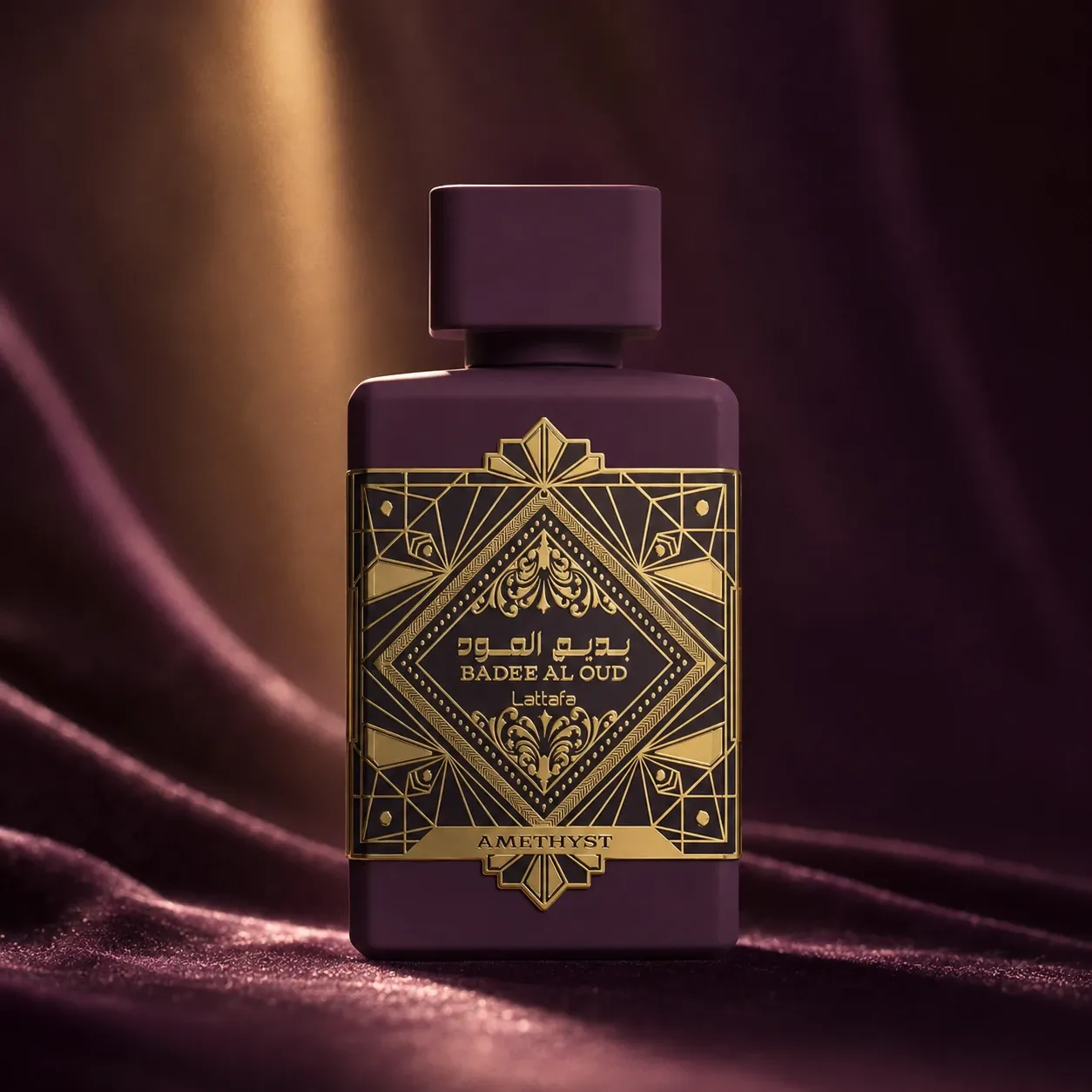 Lattafa Badee Al Oud Amethyst perfume bottle