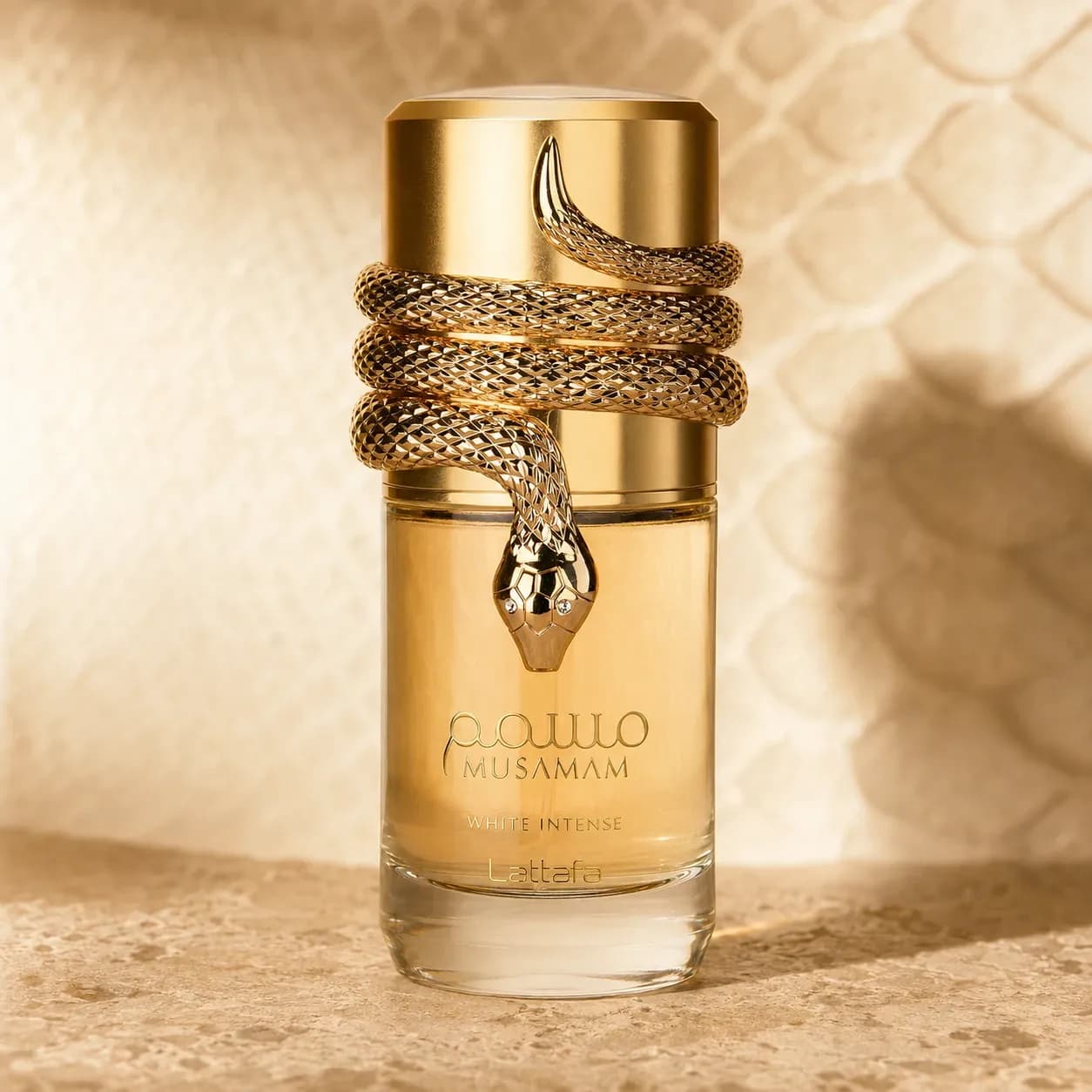 Lattafa Musamam White Intense perfume bottle