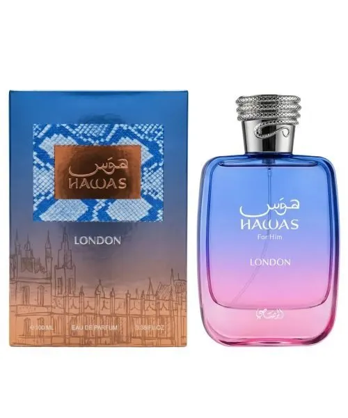 Rasasi Hawas London perfume bottle