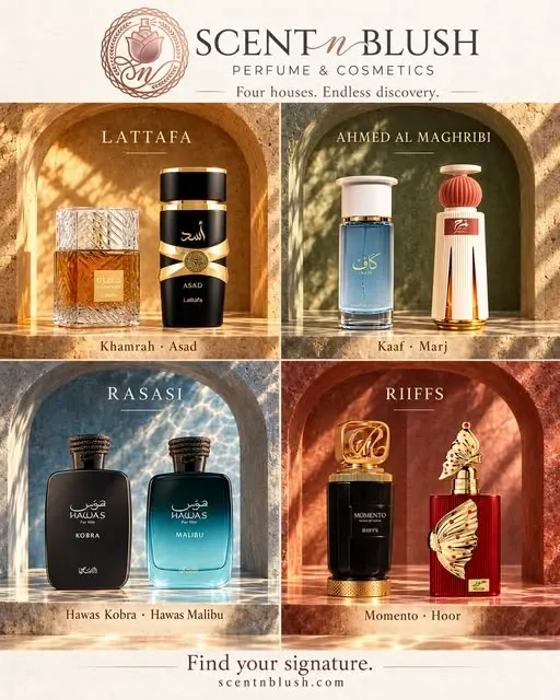 Four house campaign featuring Khamrah, Asad, Kaaf, Marj, Hawas Kobra, Hawas Malibu, Momento and Hoor